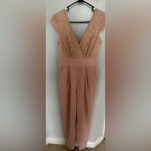 bebe Blush Lace Jumpsuit